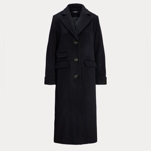 Ralph Lauren Black Long Coat size 8 cashmere blend